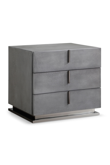 Gray Crackle 3-Drawer Nightstand | OROA Modern Buckley | Oroa.com
