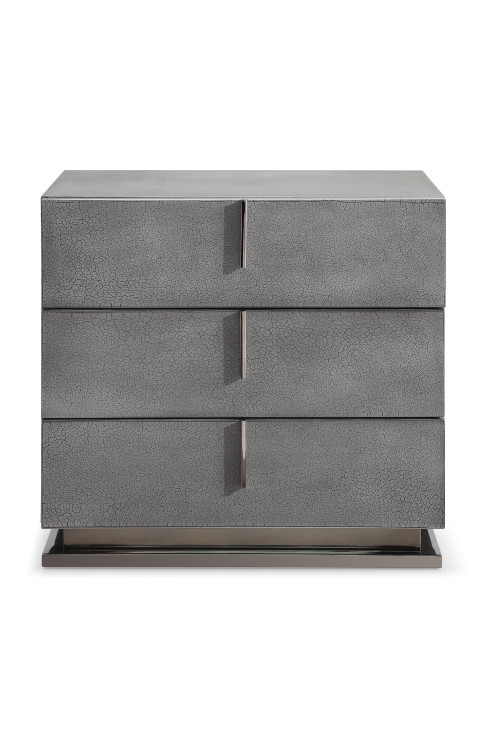 Gray Crackle 3-Drawer Nightstand | OROA Modern Buckley | Oroa.com