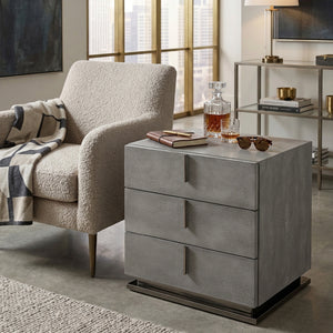   Gray Crackle 3-Drawer Nightstand | Oroa.com