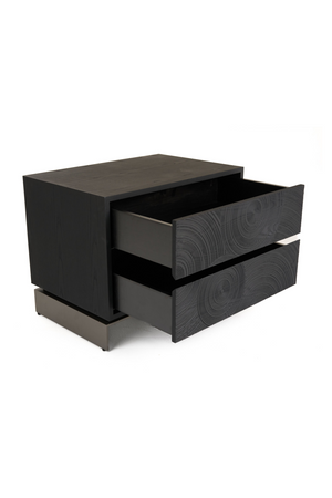 Matte Black Ash 2-Drawer Nightstand | OROA Modern Cirque | Oroa.com