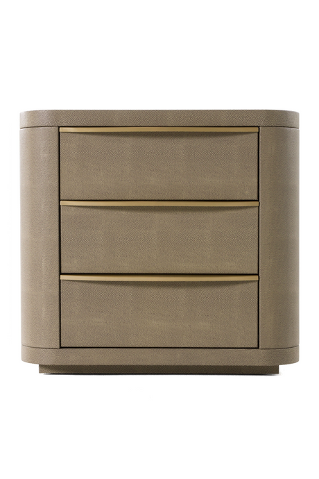 Beige Shagreen 3-Drawer Nightstand | OROA Modern Lois | Oroa.com