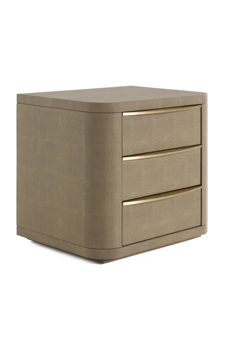 Beige Shagreen 3-Drawer Nightstand | OROA Modern Lois | Oroa.com