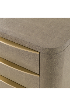Beige Shagreen 3-Drawer Nightstand | OROA Modern Lois | Oroa.com