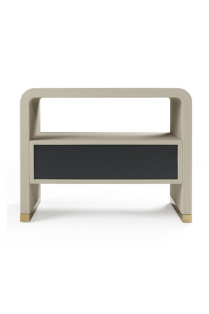Beige Leatherette Nightstand | OROA Modern Florence | Oroa.com