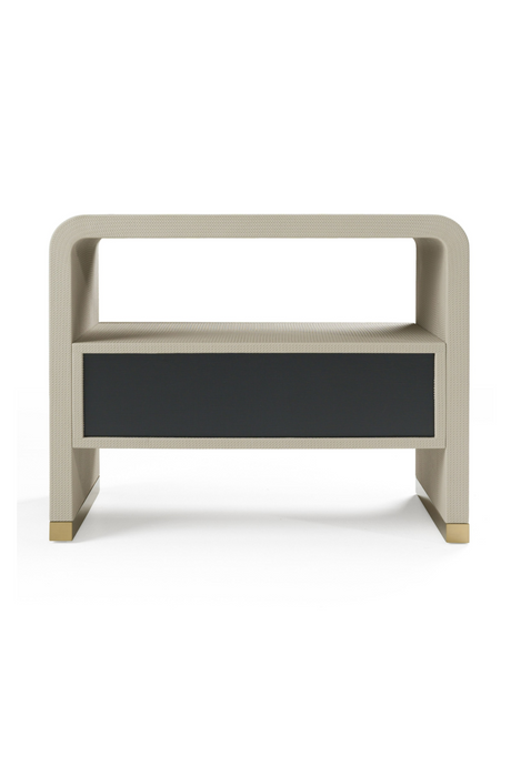 Beige Vegan Leather Nightstand | OROA Modern Florence | Oroa.com