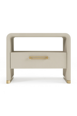 Beige Vegan Leather Nightstand | OROA Modern Florence | Oroa.com
