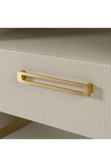 Beige Vegan Leather Nightstand | OROA Modern Florence | Oroa.com