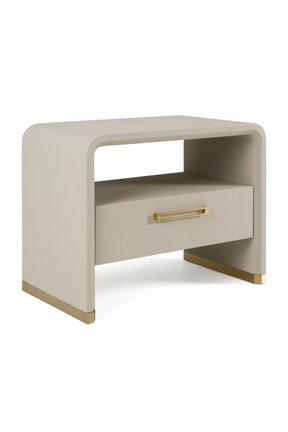 Beige Vegan Leather Nightstand | OROA Modern Florence | Oroa.com