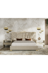 Beige Vegan Leather Nightstand | OROA Modern Florence | Oroa.com