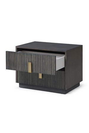 Distressed Black 2-Drawer Nightstand | OROA Modern Hortman | Oroa.com