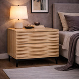 Natural Oak 2-Drawer Nightstand | OROA Modern Larkspur
