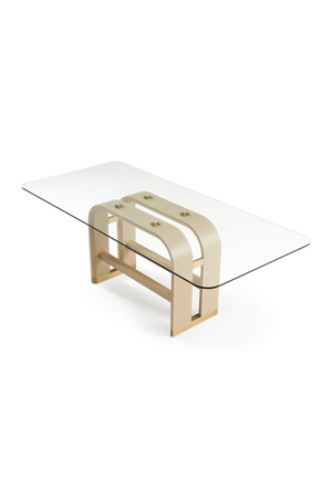 Oak Base Glass Dining Table | OROA Modern Florence | Oroa.comv