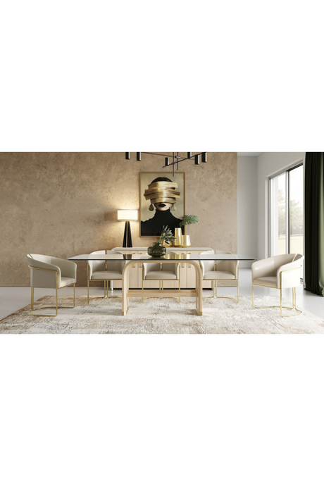 Oak Base Glass Dining Table | OROA Modern Florence | Oroa.com