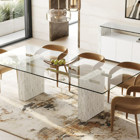 White Fiberglass Dining Table | OROA Modern Ashley