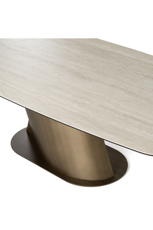 Travertine-Look Finish Dining Table | OROA Modern Kiefer | Oroa.com