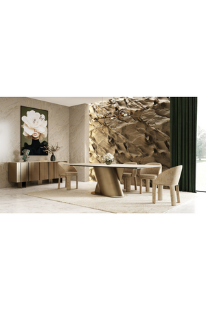 Travertine-Look Finish Dining Table | OROA Modern Kiefer | Oroa.com