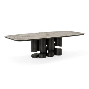   Modern European furniture - Gray Brass Oval Dining Table - www.oroa.com | Oroa.com