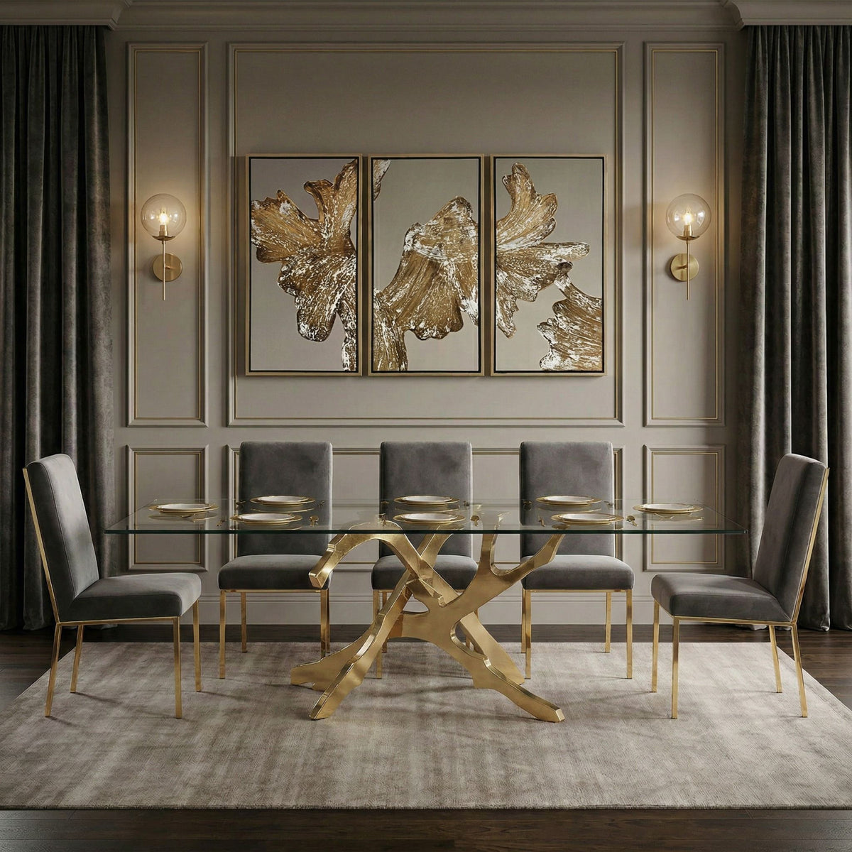Velvet Dining Chairs (2) | OROA Modern Reba