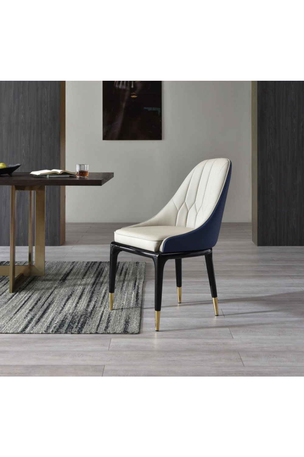 Beige and Blue Dining Chair | OROA Modern Marco | Oroatrade.com