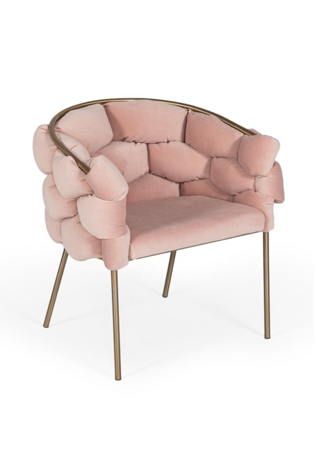 Hexagonal-Padded Pink Velvet Dining Chair | OROA Modern Debra | Oroa.com