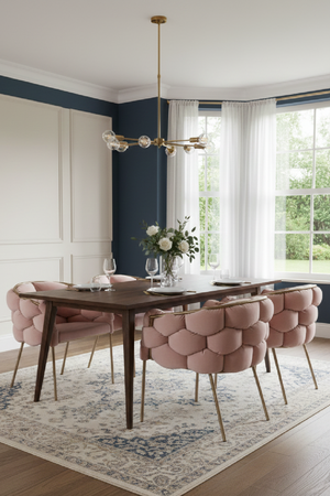 Hexagonal-Padded Pink Velvet Dining Chair | OROA Modern Debra | Oroa.com