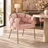 Modern European furniture - Hexagonal-Padded Pink Velvet Dining Chair - www.oroa.com
