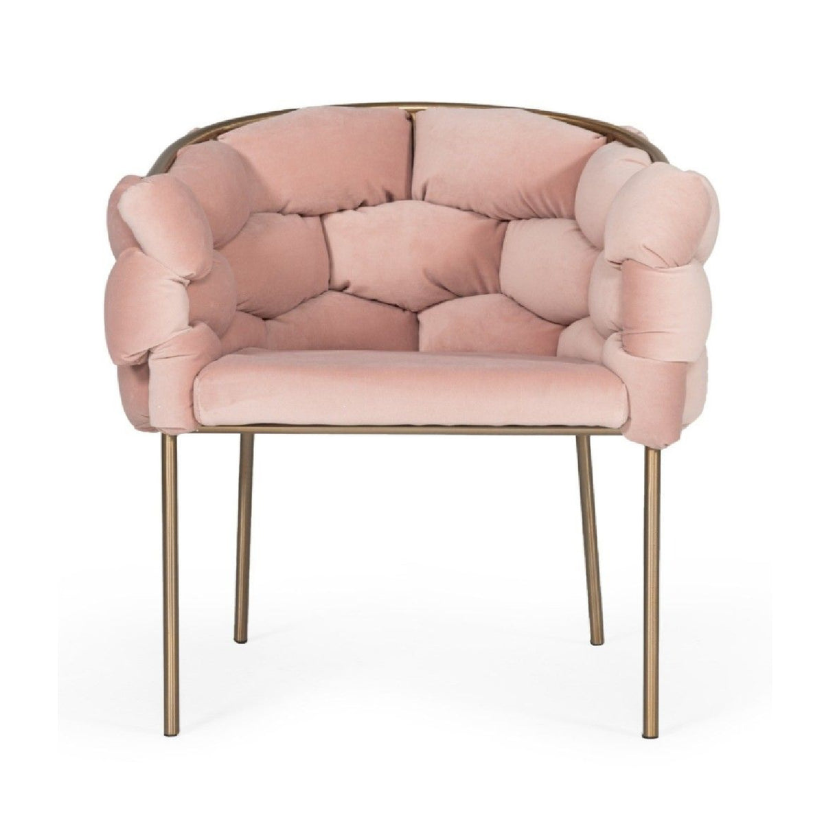 Modern European furniture - Hexagonal-Padded Pink Velvet Dining Chair - www.oroa.com