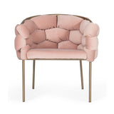 Modern European furniture - Hexagonal-Padded Pink Velvet Dining Chair - www.oroa.com