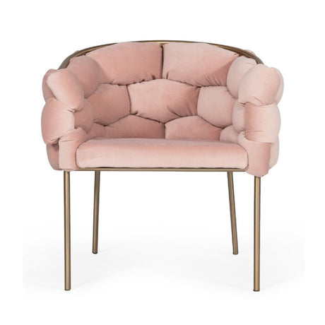Modern European furniture - Hexagonal-Padded Pink Velvet Dining Chair - www.oroa.com