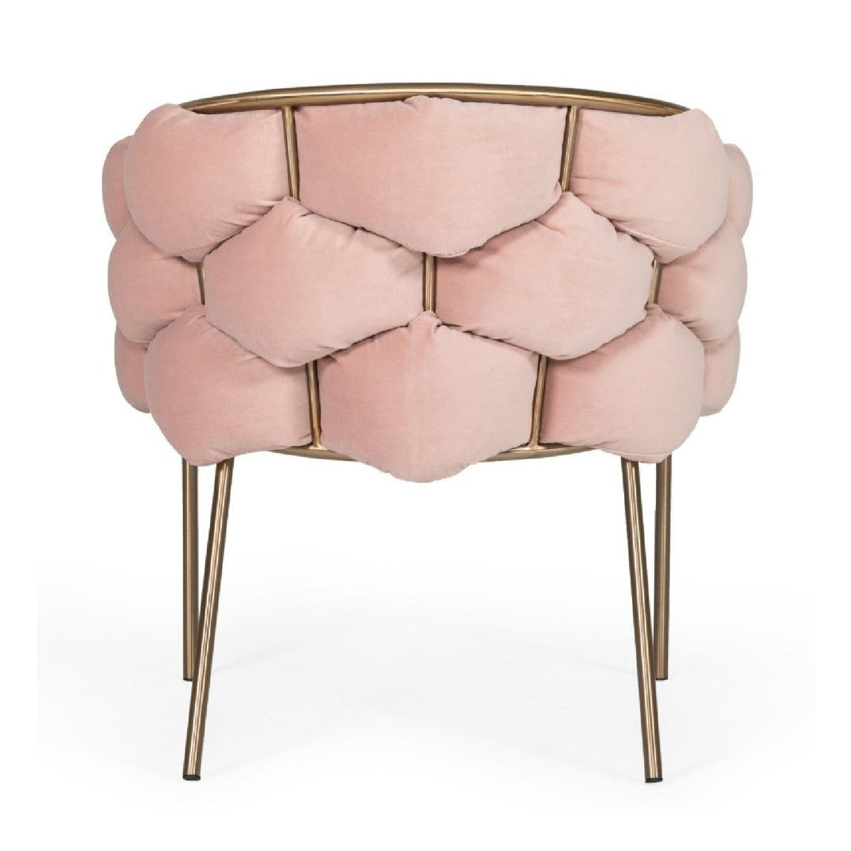 Modern European furniture - Hexagonal-Padded Pink Velvet Dining Chair - www.oroa.com