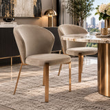 Velvet & Rosegold Dining Chairs (2) | OROA Modern Nadia