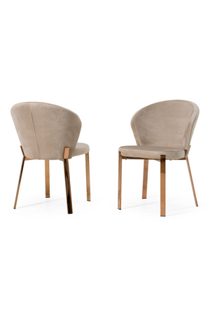 Velvet Shell Dining Chairs (2) | OROA Modern Nadia | Oroa.com