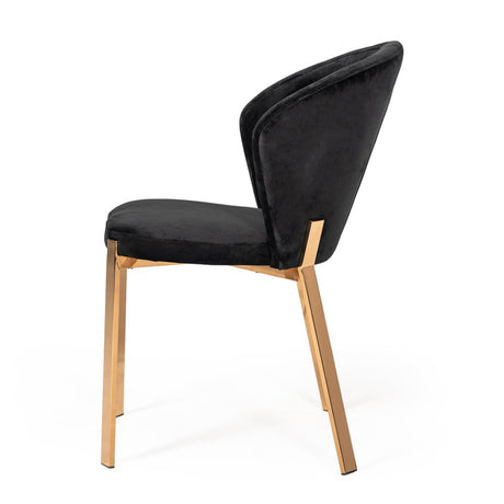 Velvet & Rosegold Dining Chairs (2) | OROA Modern Nadia