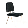 Modern European furniture - Black Fur Look Dining Chairs (2) - www.oroa.com