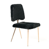 Black Fur Look Dining Chairs (2) | OROA Modern Candace