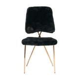 Black Fur Look Dining Chairs (2) | OROA Modern Candace