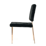 Black Fur Look Dining Chairs (2) | OROA Modern Candace