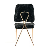 Black Fur Look Dining Chairs (2) | OROA Modern Candace