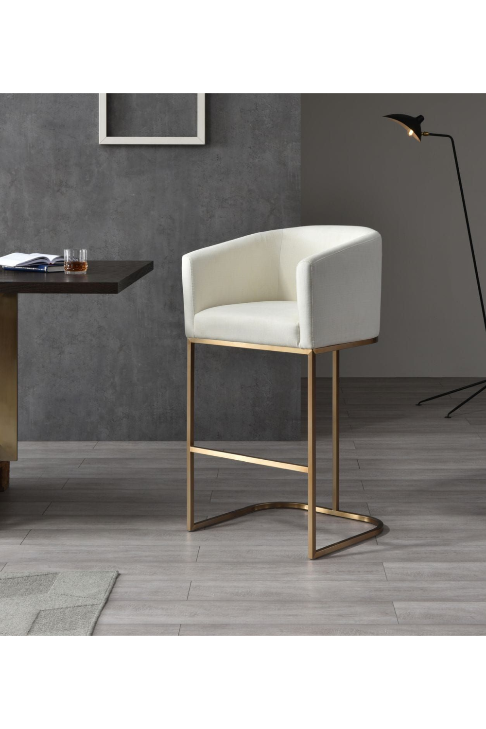 White Fabric Bar Chair | OROA Modern Yukon | Oroa.com