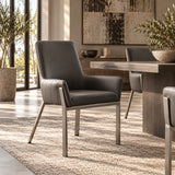 Modern European furniture - Bonded Leather Dining Armchair  - www.oroa.com