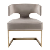 White Velvet Cantilevered Dining Chair | OROA Modern Calvo