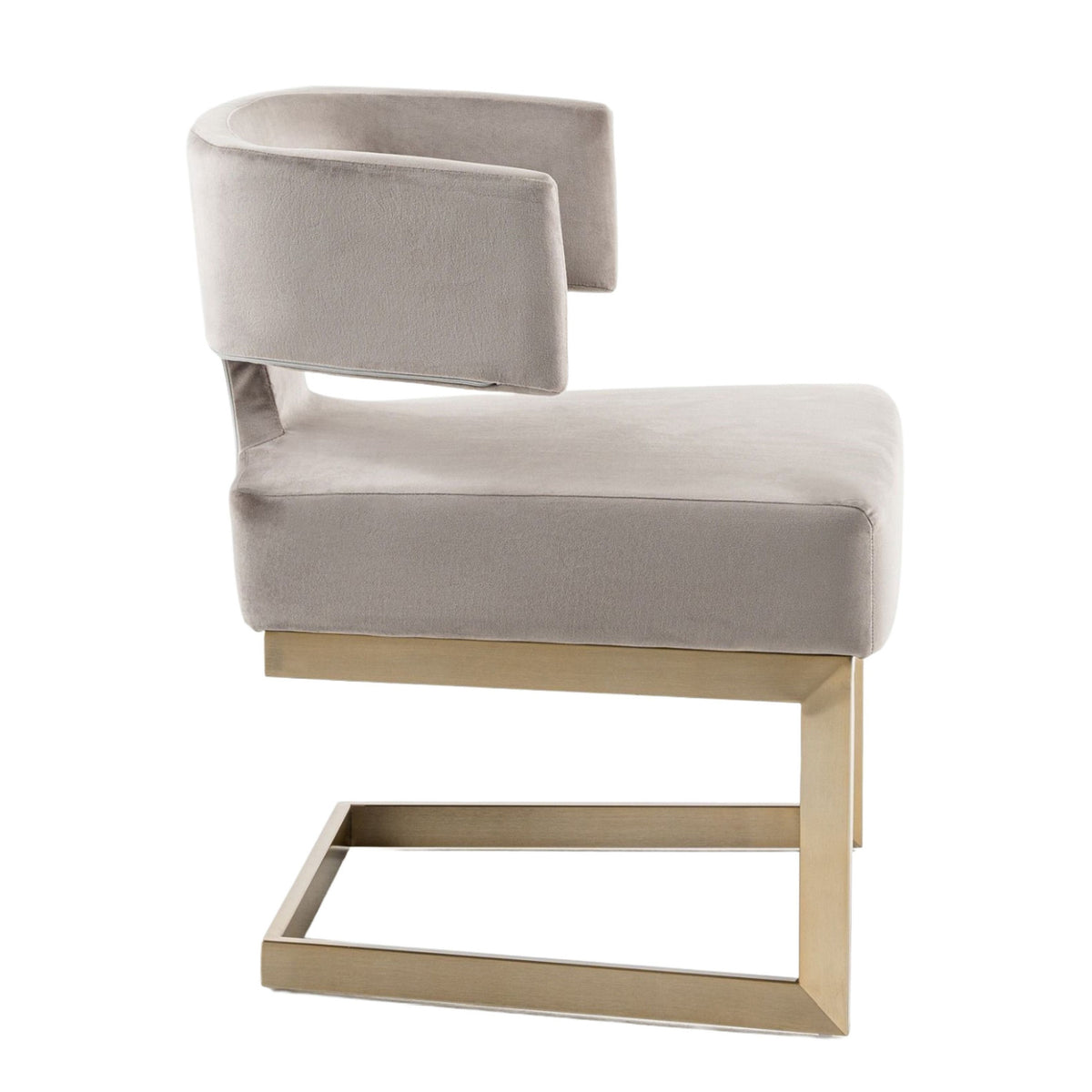 White Velvet Cantilevered Dining Chair | OROA Modern Calvo