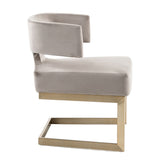 White Velvet Cantilevered Dining Chair | OROA Modern Calvo