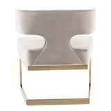 White Velvet Cantilevered Dining Chair | OROA Modern Calvo