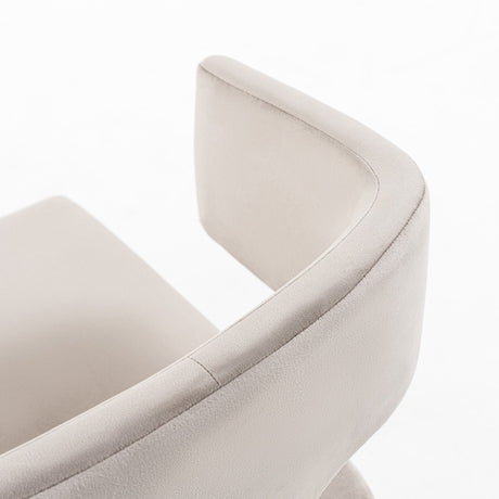 White Velvet Cantilevered Dining Chair | OROA Modern Calvo