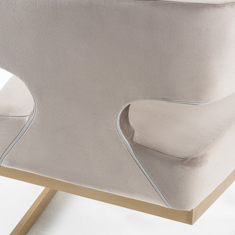 White Velvet Cantilevered Dining Chair | OROA Modern Calvo