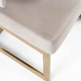 White Velvet Cantilevered Dining Chair | OROA Modern Calvo