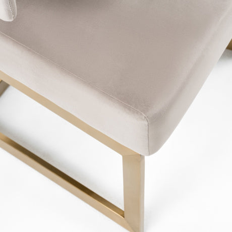 White Velvet Cantilevered Dining Chair | OROA Modern Calvo
