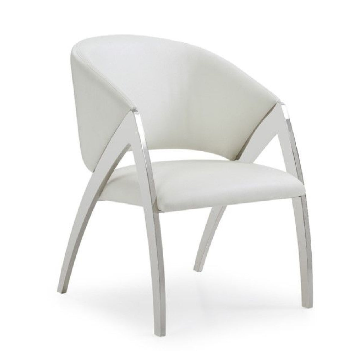 White Leatherette Accent Chair | OROA Modern Rabia