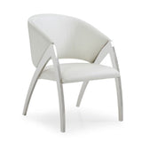 White Leatherette Accent Chair | OROA Modern Rabia